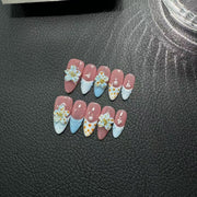 365nails：「粉彩綻放」3D手工製花朵杏仁形穿戴甲