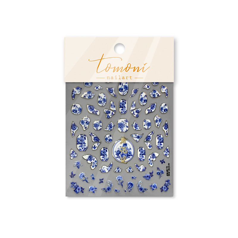 365nails: "Blue and White Porcelain Shard" – nail art stickers
