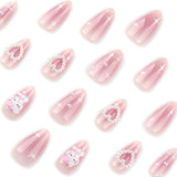 Japanese style sweet blush bow love press-on nails