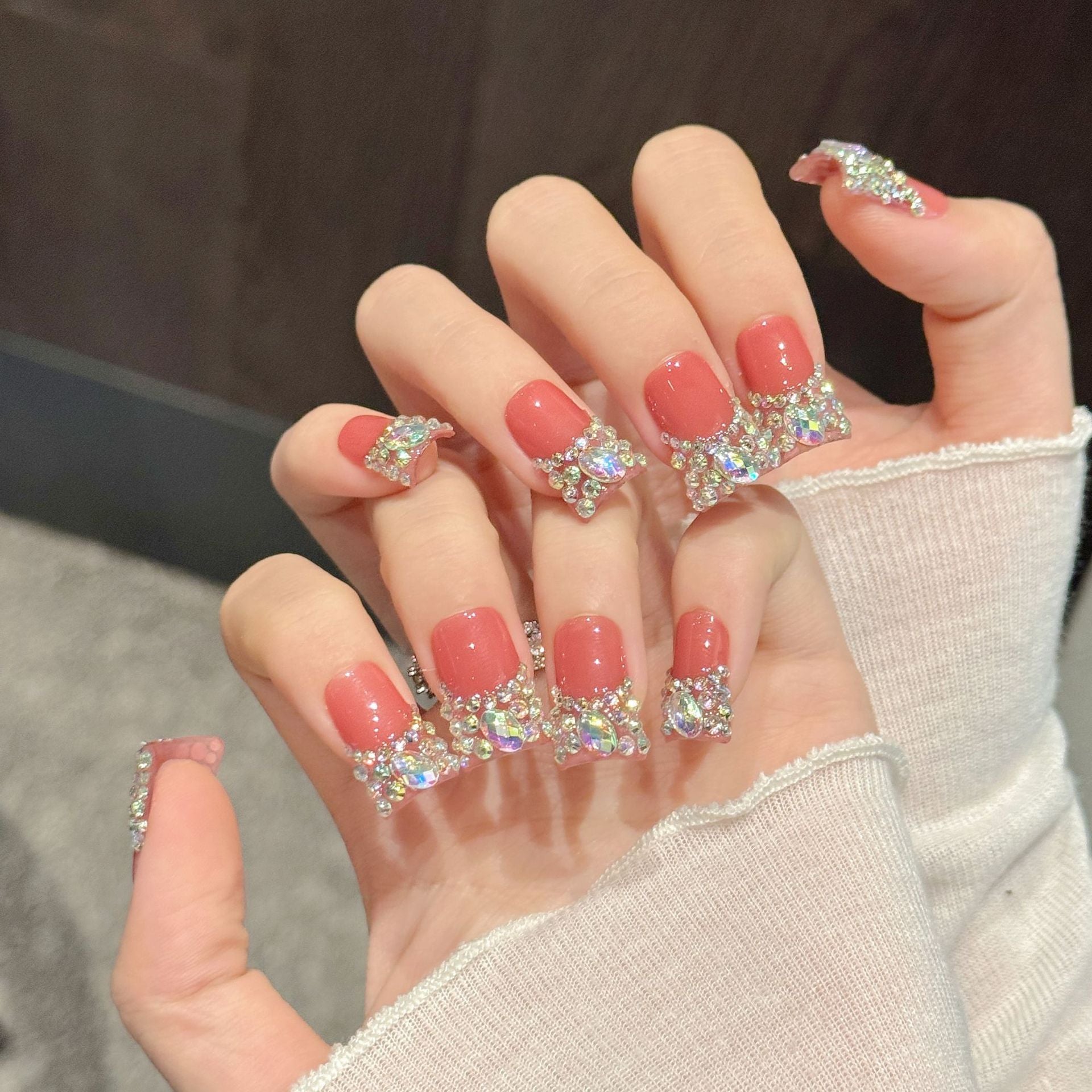 Festive Cute Glitter Christmas Press On Nails