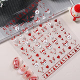 Christmas Series Nail Sticker Flat Belt Adhesive Christmas Snowman Elk Nail Art Sticker Ornament DH