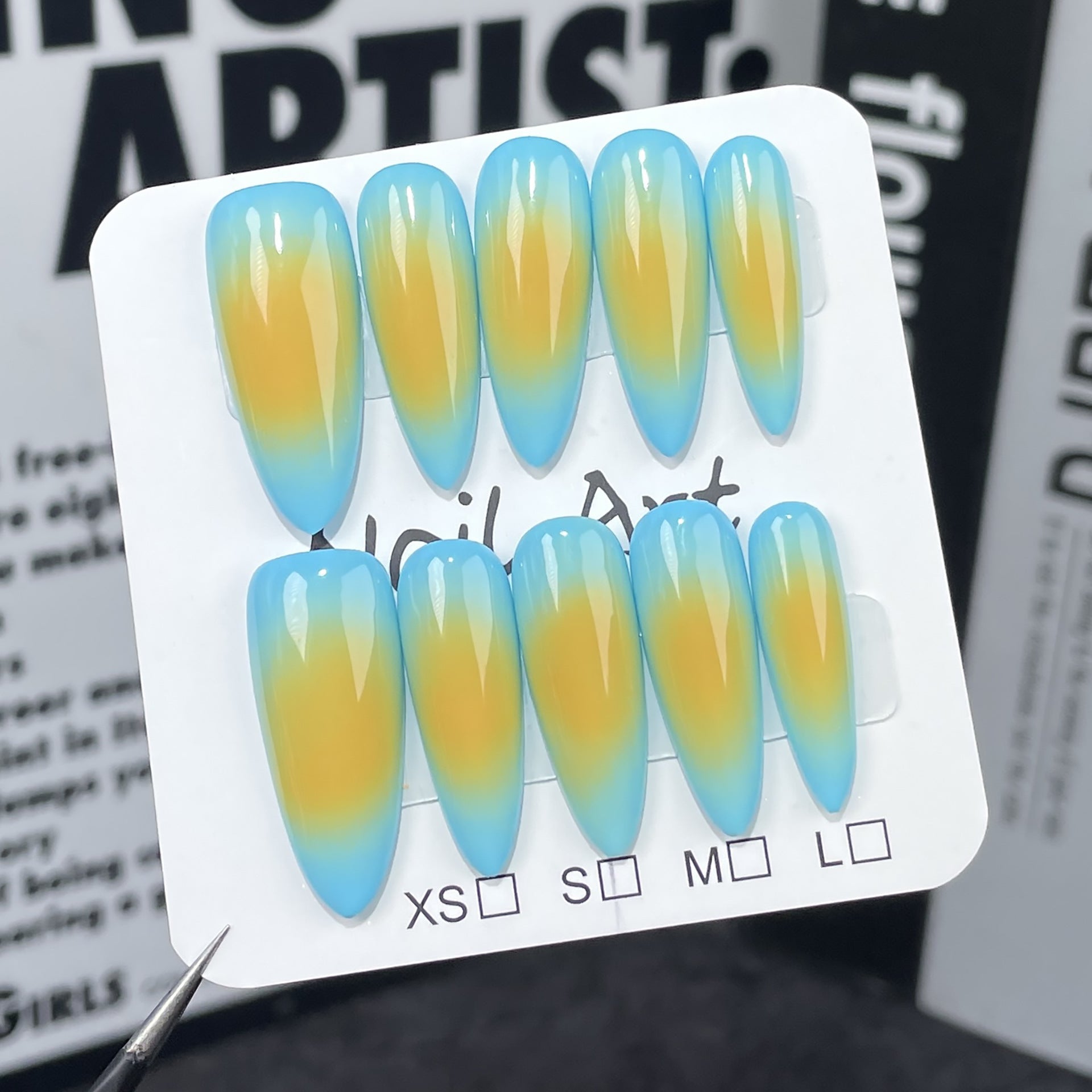 Uñas postizas sencillas con diseño de rubor, dulces, geniales y atractivas, para chicas, con pegatinas largas, hechas a mano, venta al por mayor | 365nails