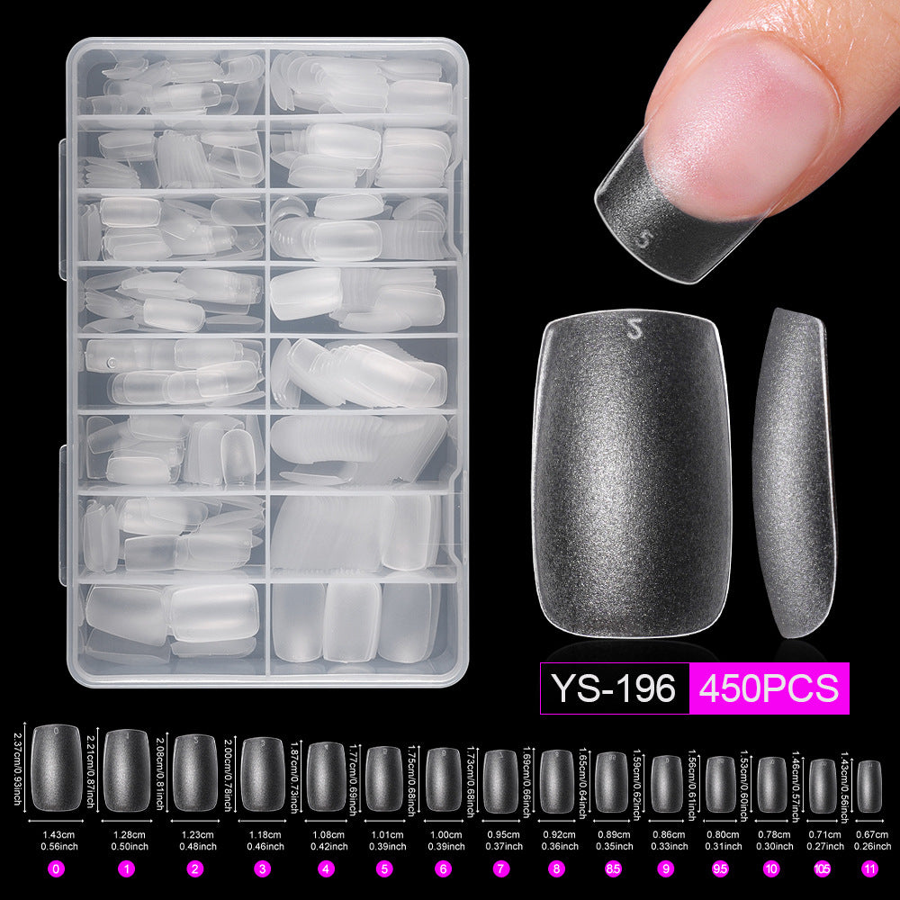 365nails Full-Matte Nail Tips | Multi-Shape Nail Extension Set with Storage Case