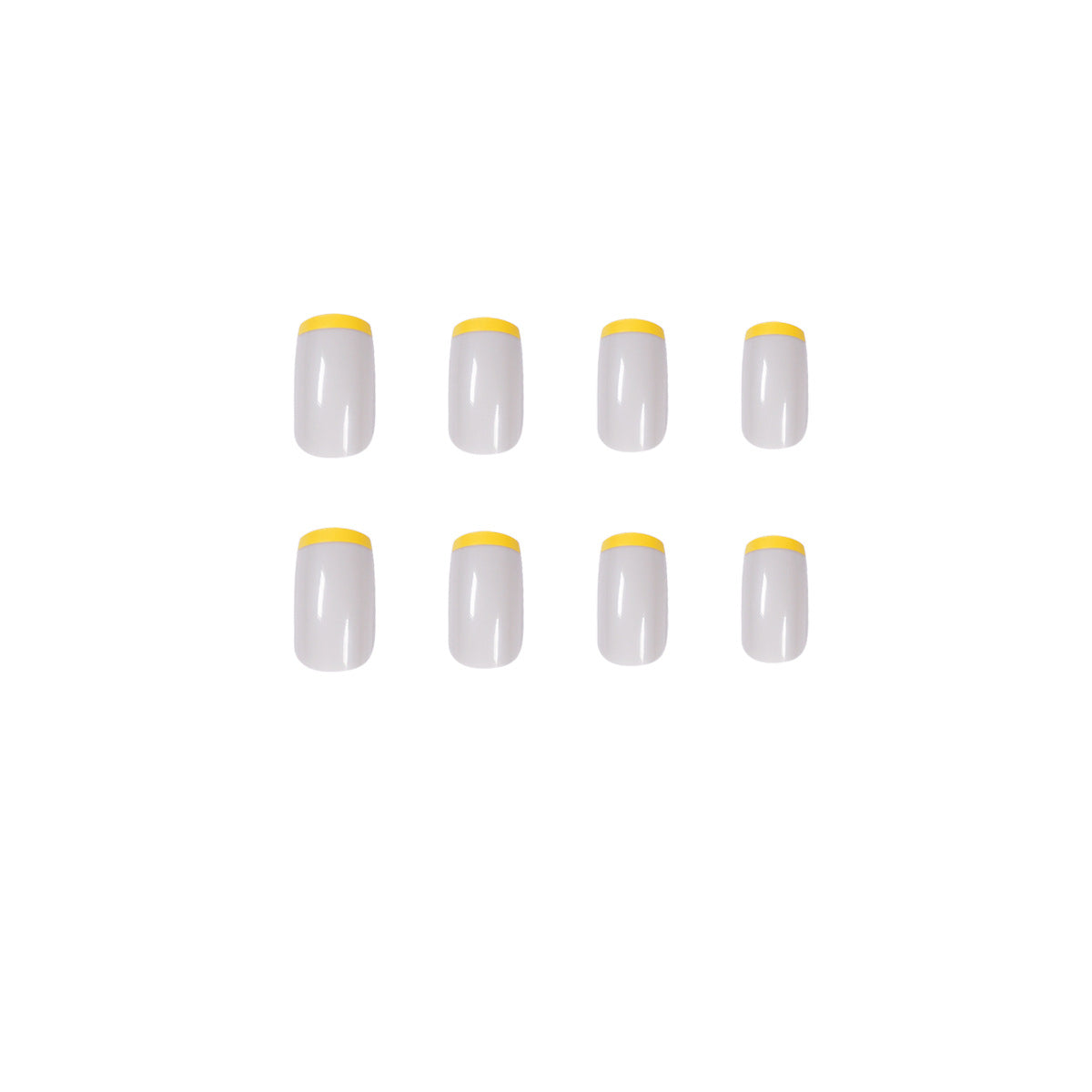 Folha morta amarela em francês para pressionar, finalizado, unha postiça, unha, unha, unha postiça.｜365nails