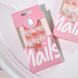 French Pearlescent Blush Short Square press-on nails