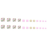 Spring and summer new products, fresh green leaves, safflower gentle girl's feet, wearing armor, flash solid color manicure pieces, Press-on toenails nail wholesale｜365nails