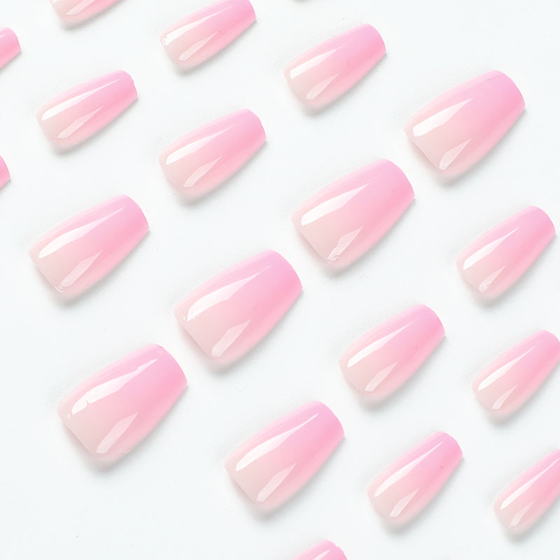 短款芭蕾漸層粉感假甲 甲片 批發｜365nails
