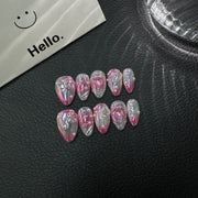 365nails: "Candy Swirl" – Abstract Marble Handmade Stiletto Nails
