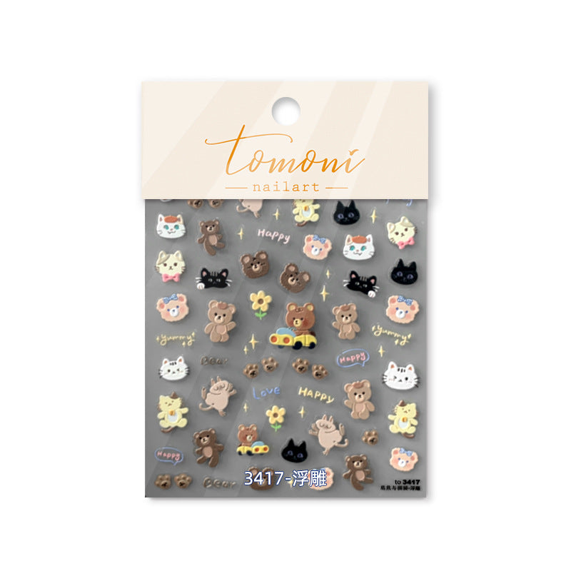 Cute Critter Crew – 3D Embossed Kawaii Nail Art Set