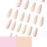 Nail Patch Wholesale Christmas Pink and White Glitter Geometric Lines Nail Patch Wholesale Nail Patch Nail Patch Wholesale｜365nails