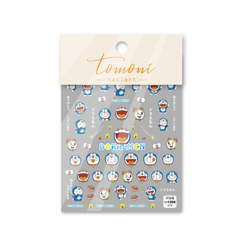 Doraemon Nail Stickers – 5D Embossed Classic Cartoon Set