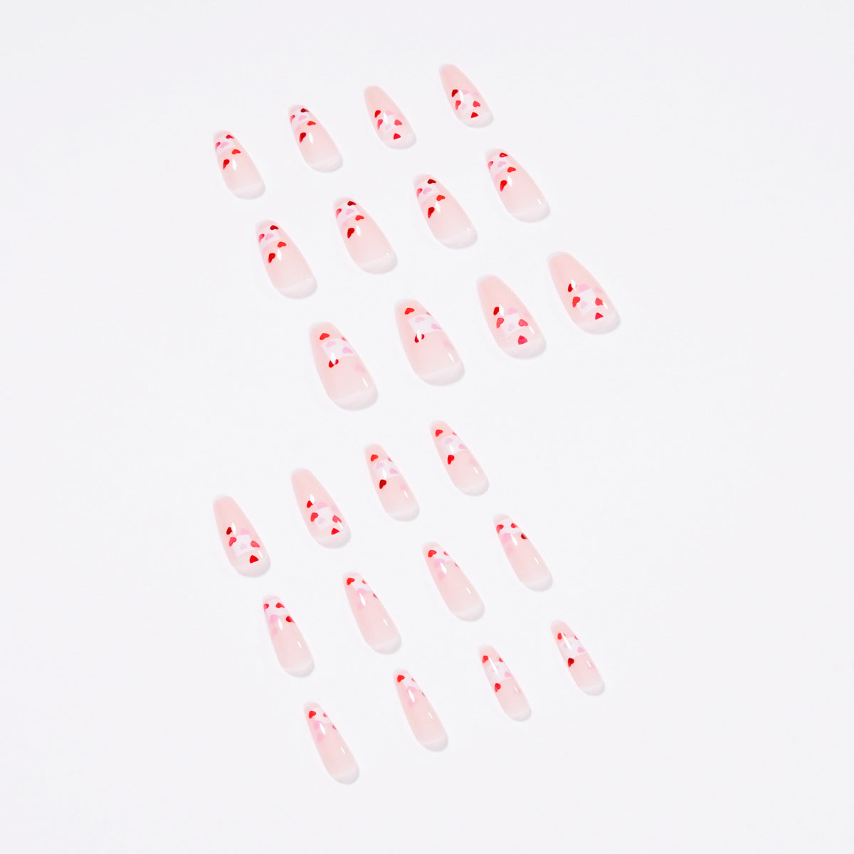 Taoxin 系列 方形愛心款穿戴甲 情人節氣質成品 可拆卸｜365nails
