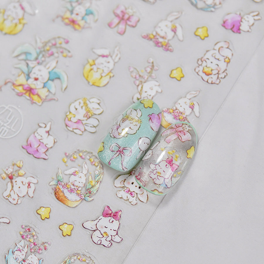 365nails: "Cute Floral Bunny" – nail art stickers
