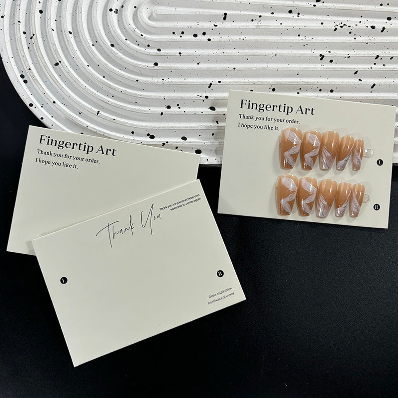 Minimal White Display Cards for Handmade Press On Nails (MOQ=50)