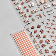 365nails: "Nœud à Carreaux Fraise Sucrée" – Autocollants pour ongles