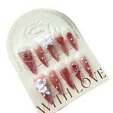 Rose Angel Baroque rose plaster handmade press on nails new high-end removable | 365nails