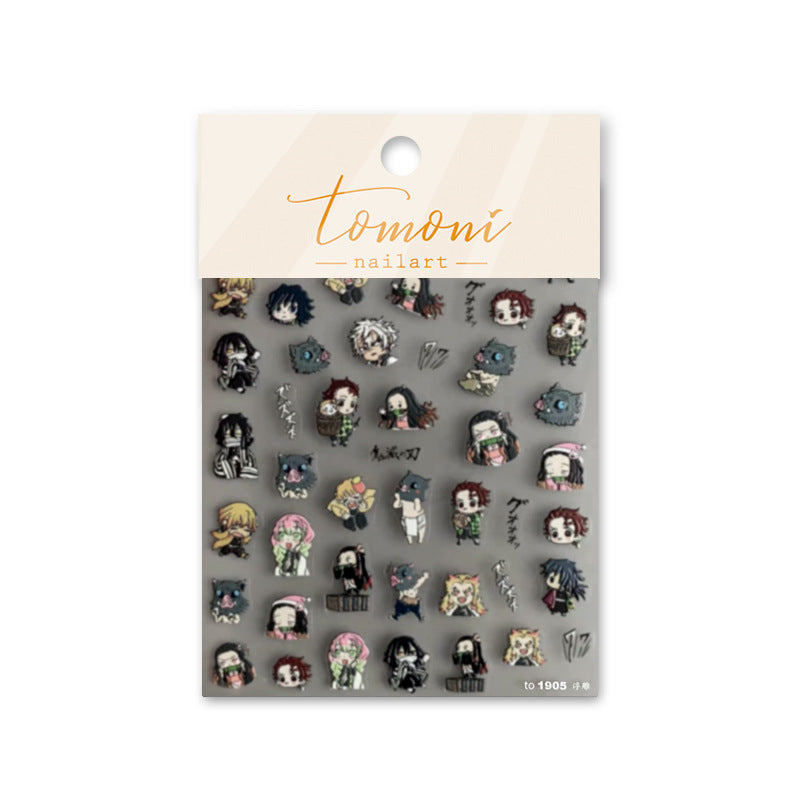 Demon Slayer Chibi: "Slayer Corps" – 5D Embossed Nail Sticker
