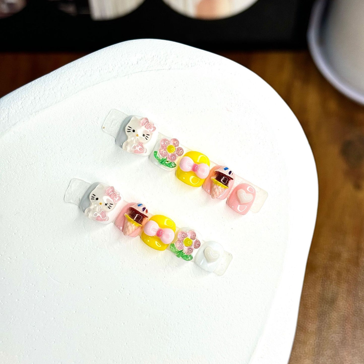 Cute Candy Cartoon Kids Press On Nails Mixed Style Set