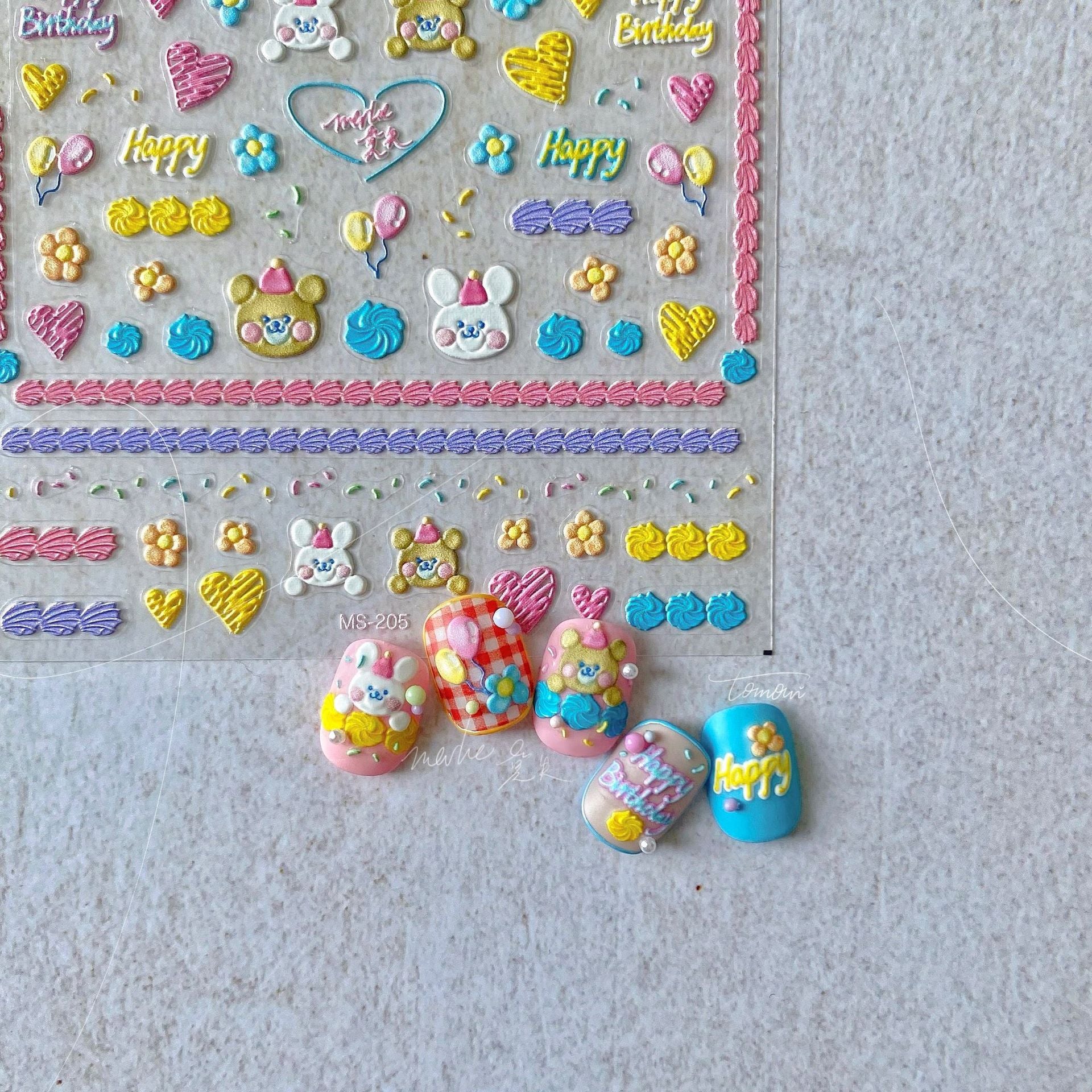 Birthday Party – 3D Embossed Nail Art Set