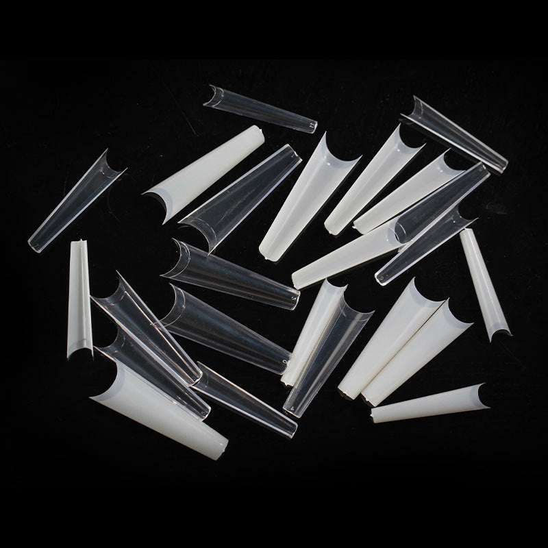 Nail Tips Press on nails piece, denim nail 240 pieces, boxed extended trapezoidal seamless transparent semi-patch nail piece