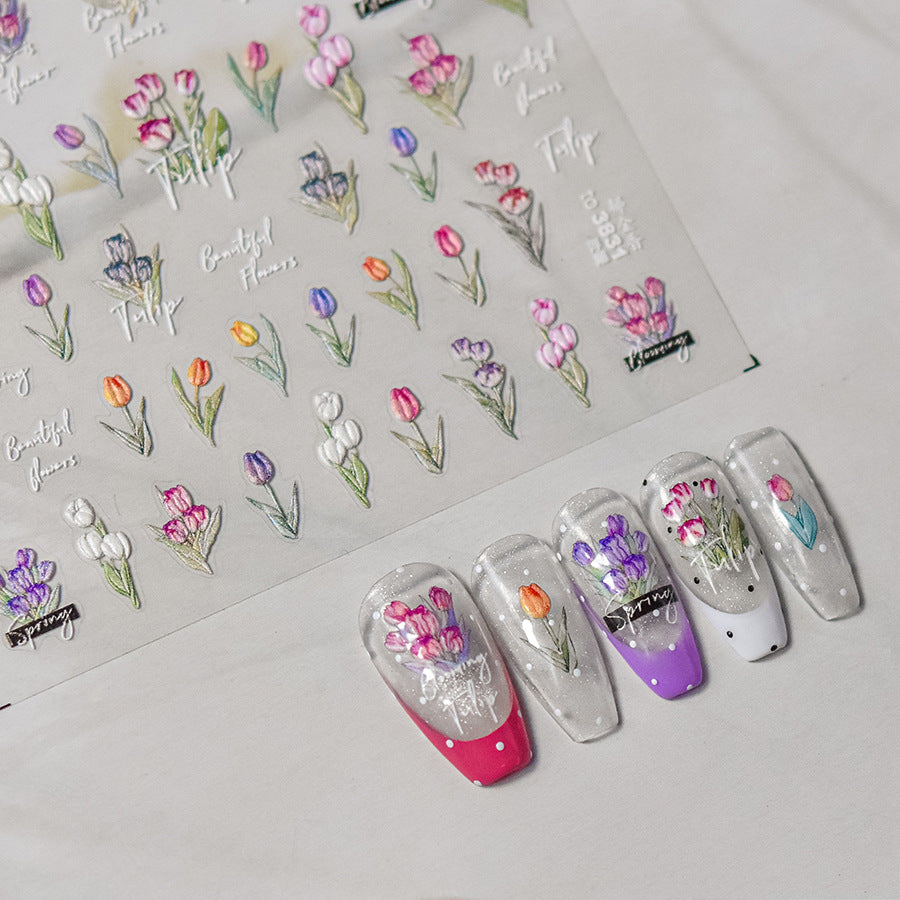 365nails: "Vibrant Tulip Garden" – nail art stickers