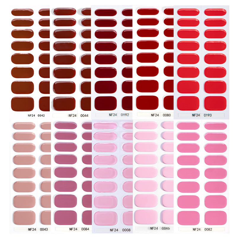 Semi-Cured Gel Nail Strips Minimal Solid Japanese Style (MOQ=3)