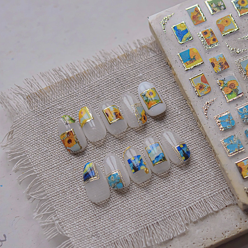 Van Gogh Art Frame – Vintage Oil Painting Nail Art Stickers
