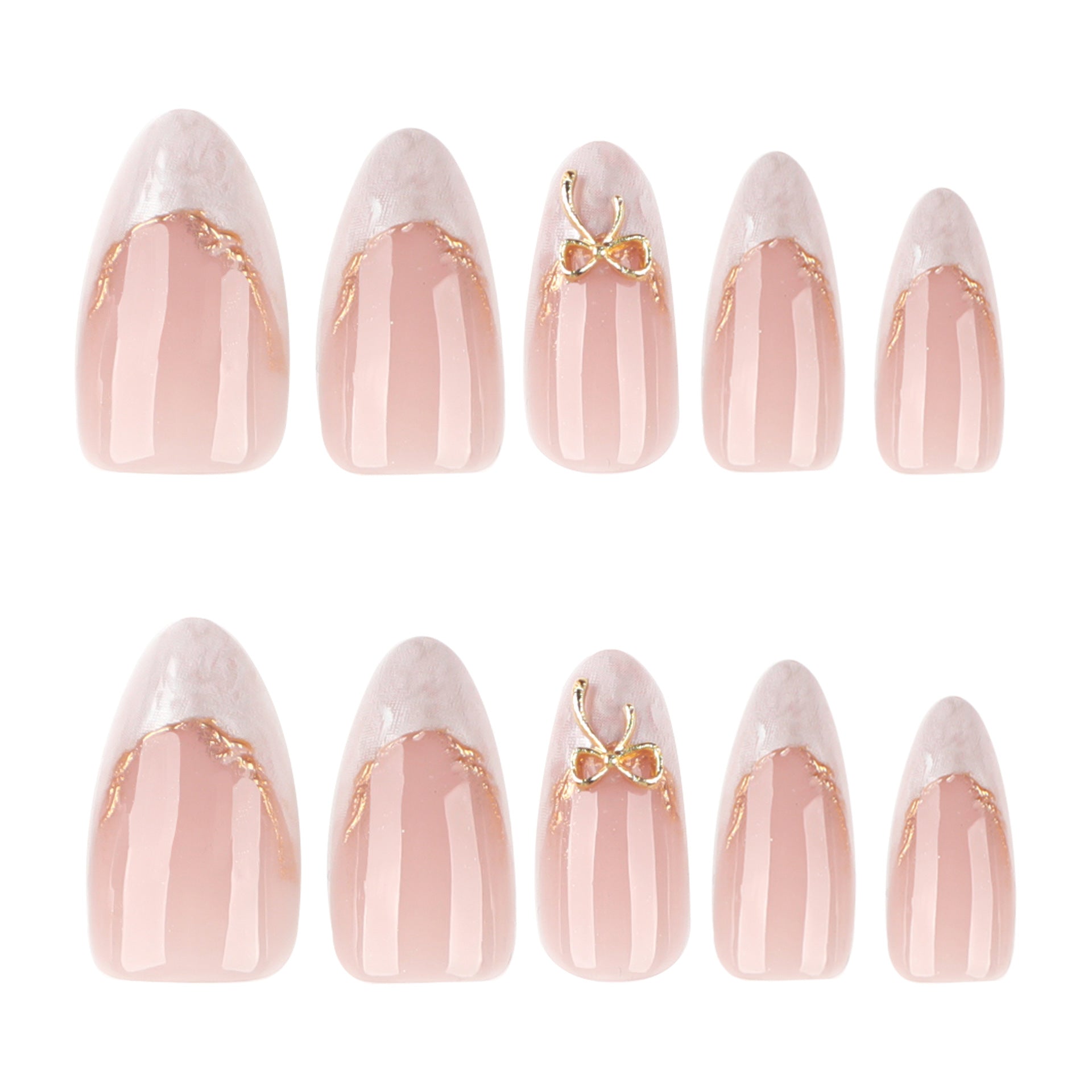 Uñas postizas francesas blancas difuminadas, muy vendidas, cortas, almendradas, extraíbles y fáciles de usar | 365nails