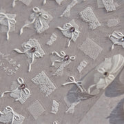 365nails: "White Lace & Pearl Bow" – nail art stickers
