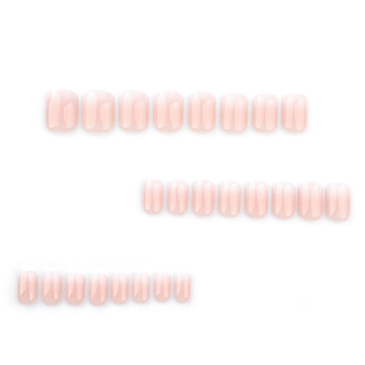 Minimalist temperament short manicure simple gradual change naked pink white  short European square ｜365nails