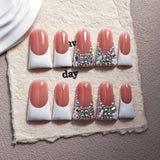 Nude Pink Crystal Duckbill Press-On Nails
