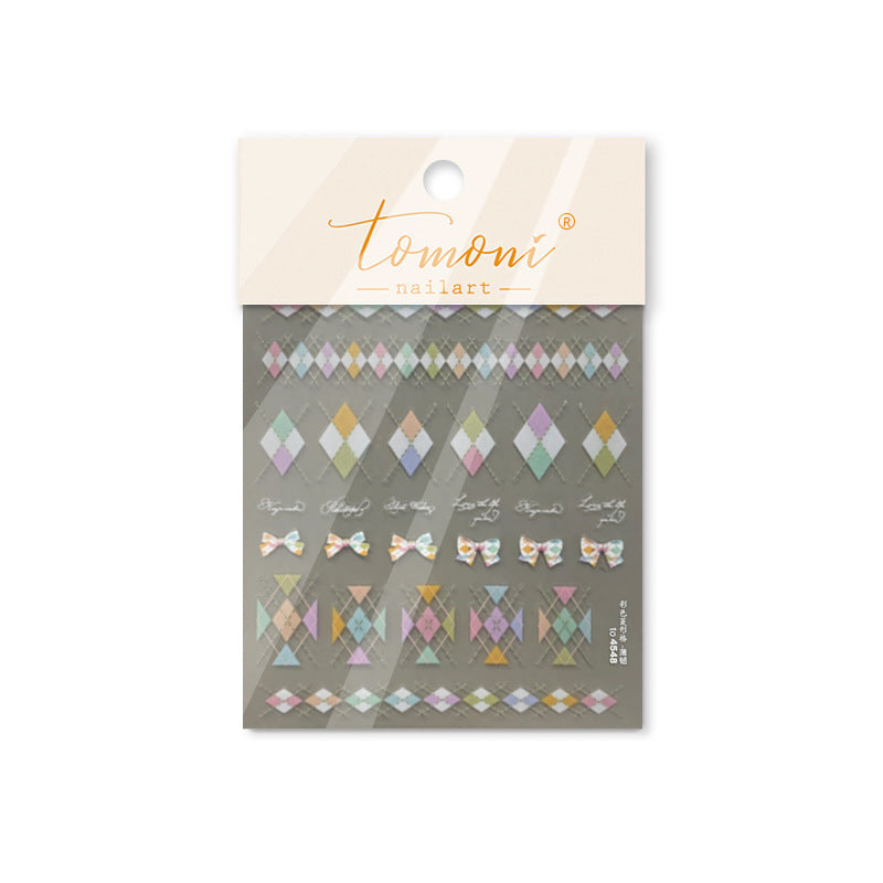 365nails: "Pastel Argyle Bow" – nail art stickers