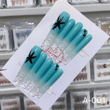Extra Long 5.5cm Water Pipe Press-On Nails | Handmade Collection | Round Shape
