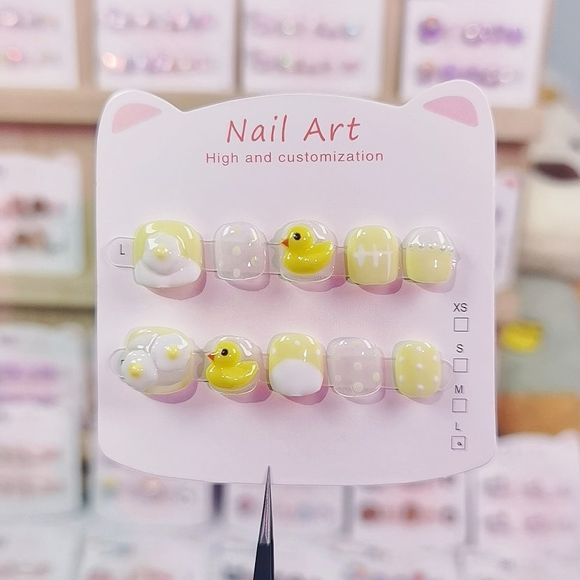 Cute Rainbow Cartoon Kids Press On Nails Mixed Collection