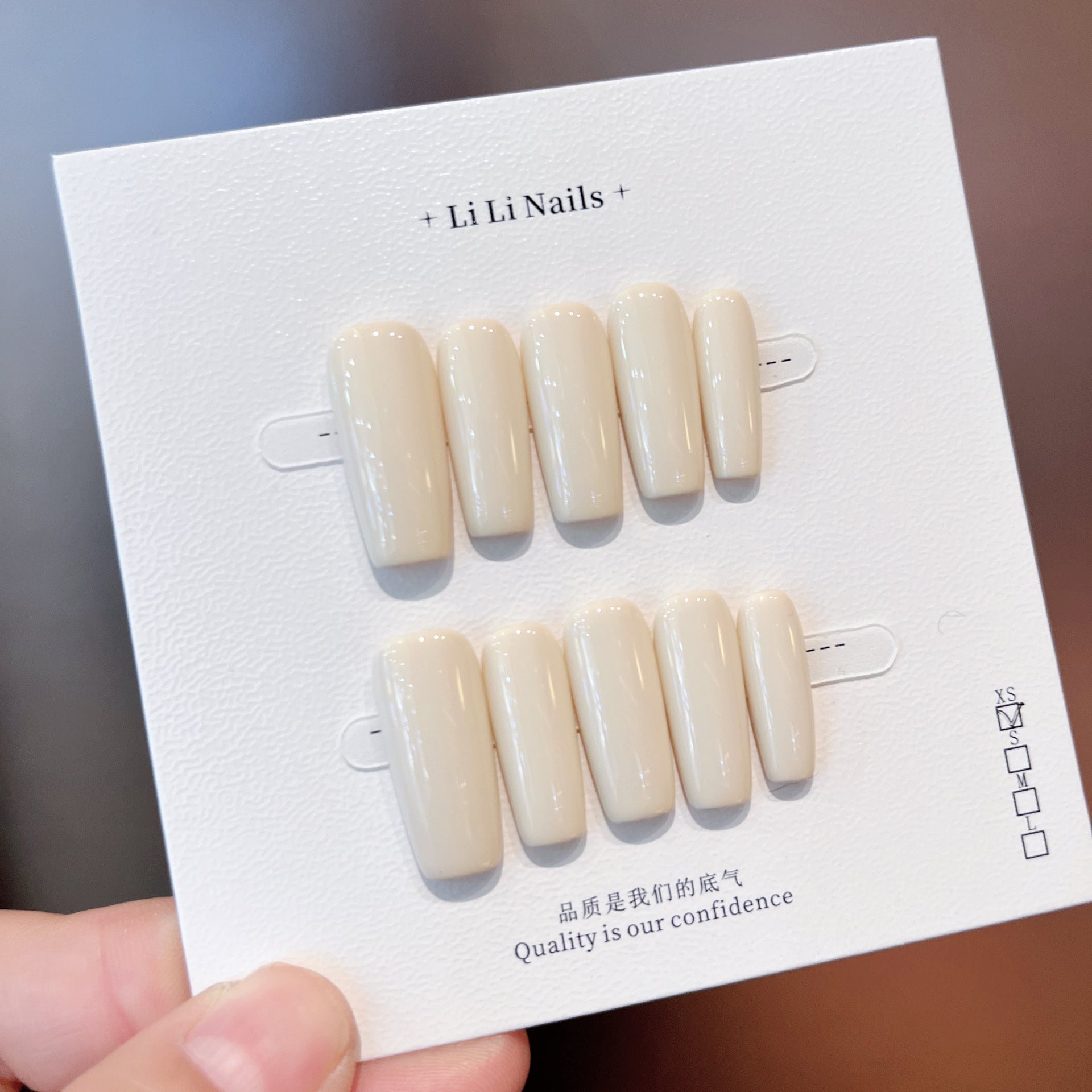 The Essential Solids | Medium Coffin | Handmade Press-on Nails