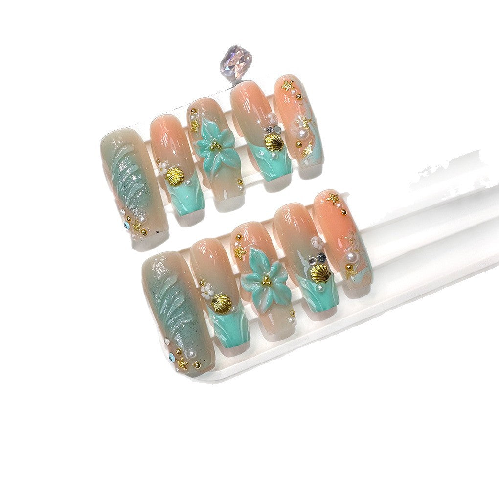 Ocean Starfish Shell Press-On Nails