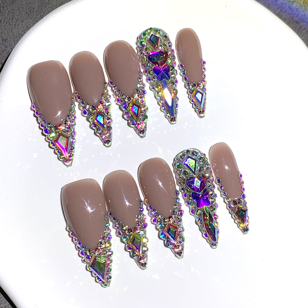 Nude AB Crystal Stiletto Press-On Nails