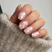 Coussins à ongles blancs poudre pour la Saint-Valentin, réutilisables, avancés｜365nails