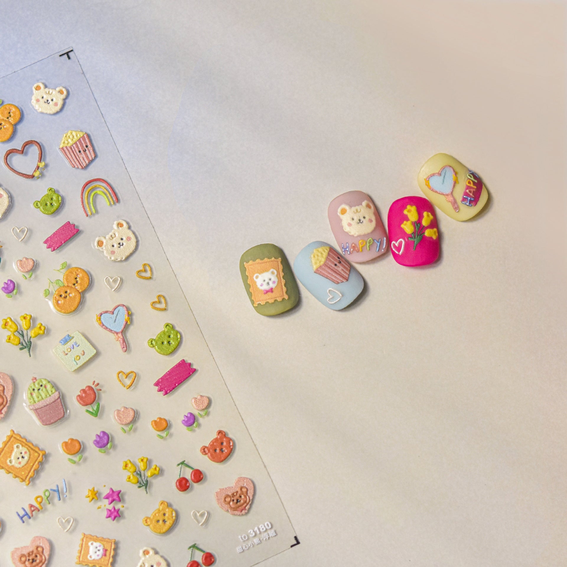 365nails: "Rainy Day Animal and Plant" – nail art stickers