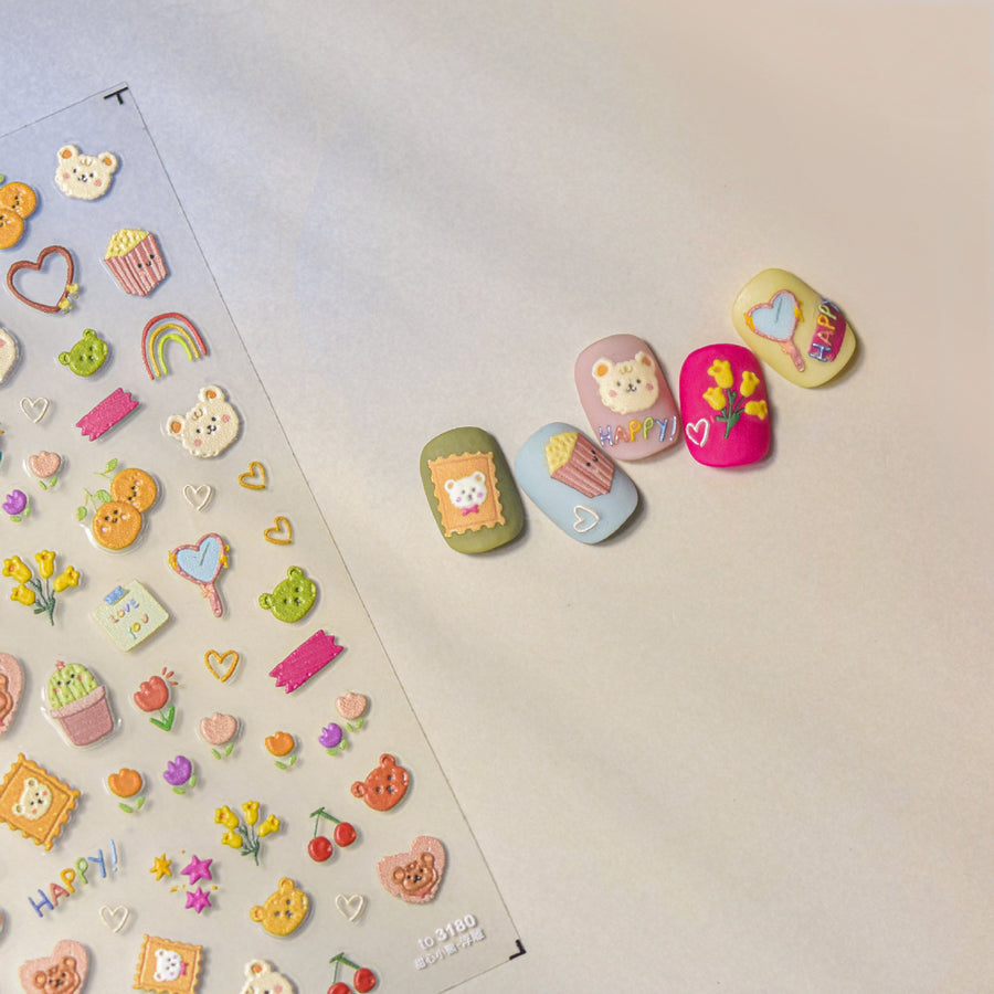 365nails: "Rainy Day Animal and Plant" – nail art stickers