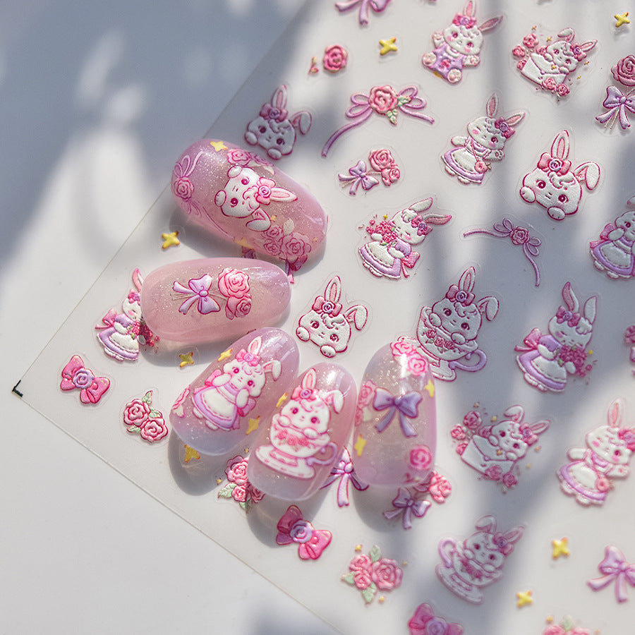 365nails: "Sweet Bunny & Rose" – Nail Art Stickers