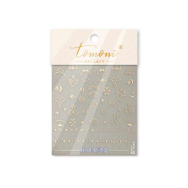 Rose Gold Sacred Symbols: "Mystic Boho Charm" – 5D Embossed Nail Sticker