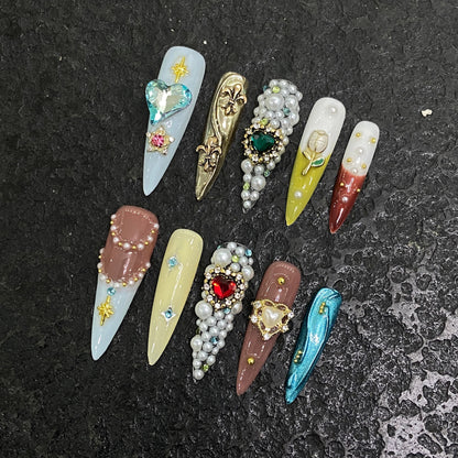 Pure handmade press on nails   nail art fake nails beauty | 365nails