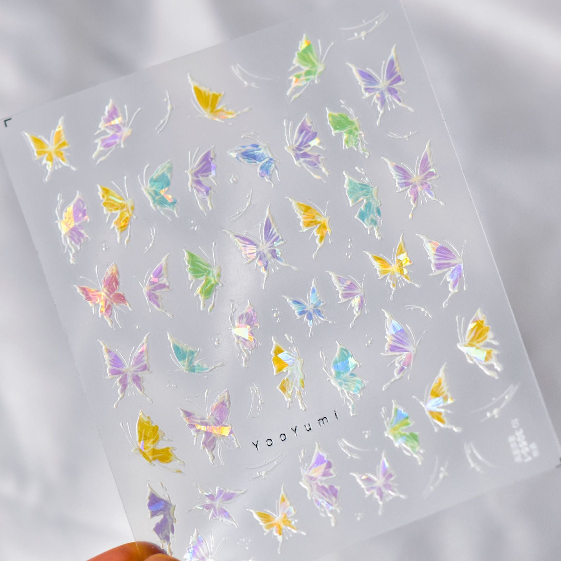 365nails 全息銀色蝴蝶 美甲貼紙