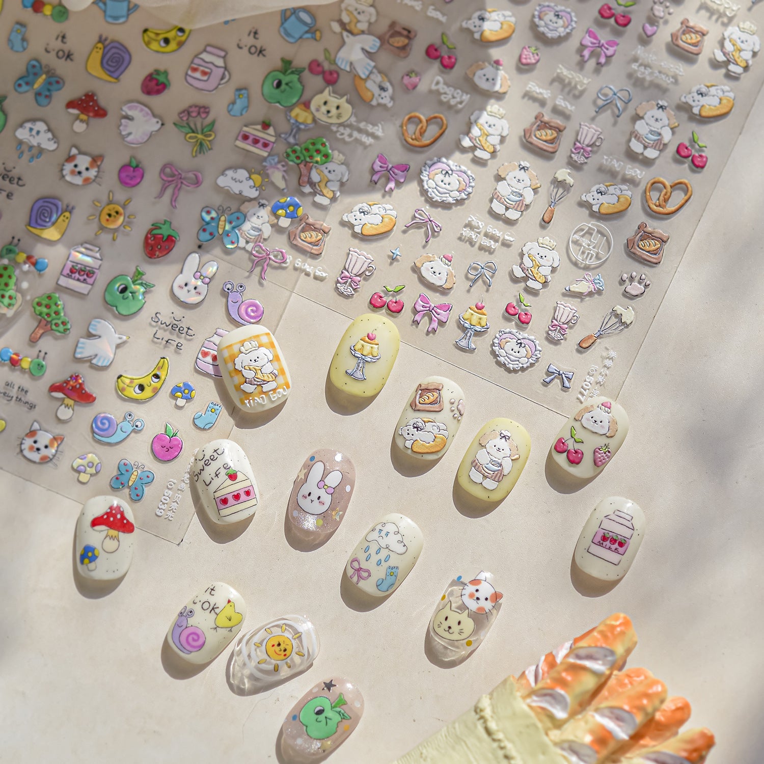 365nails: "kawaii garden friends sweet snack mix" – Nail Art Stickers