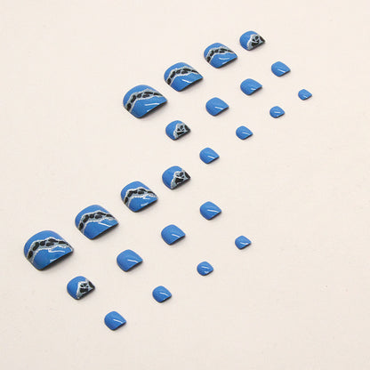 Summer fresh Klein blue manicure leopard print amber press-on nails Press-on toenails fake nail special Press-on toenails nail｜365nails