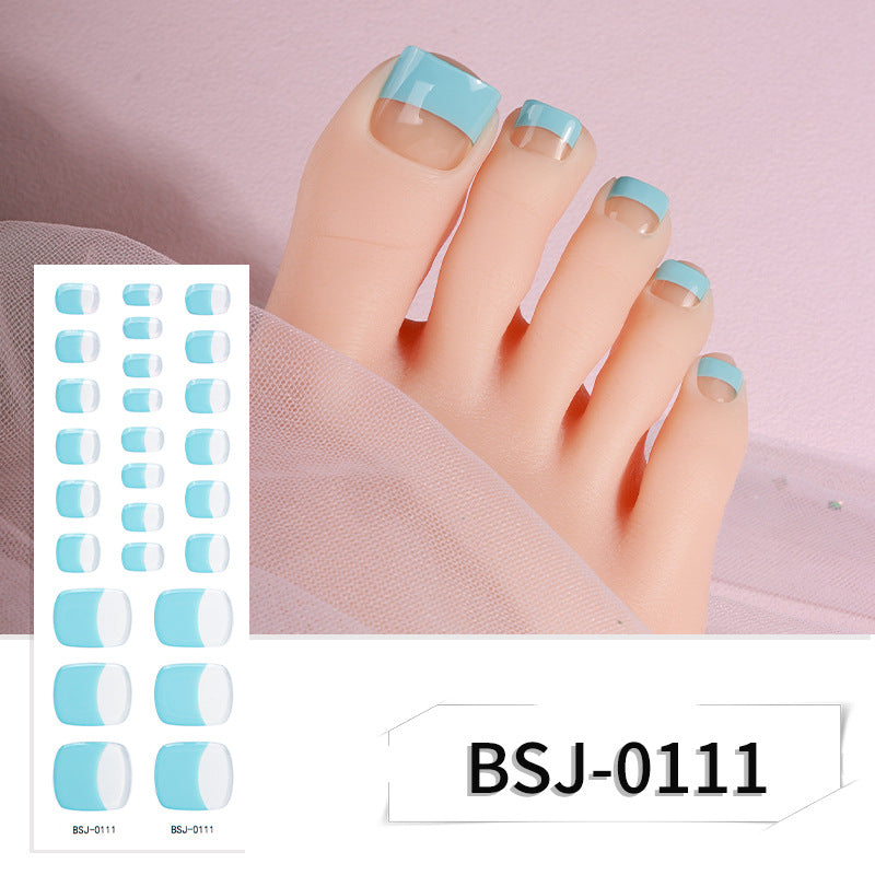 Semi-Cured Gel Nail Strips Glitter Pearl Gradient Sparkle Toe Design (MOQ=3)