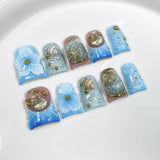 Ocean Crystal Shell Series Press-On Nails