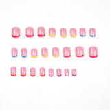 Unhas francesas multicoloridas com prensagem, arte em tabletes, unhas destacáveis com prensagem, atacado de tabletes de unhas acabadas, unhas com prensagem, tabletes de unhas｜365 unhas