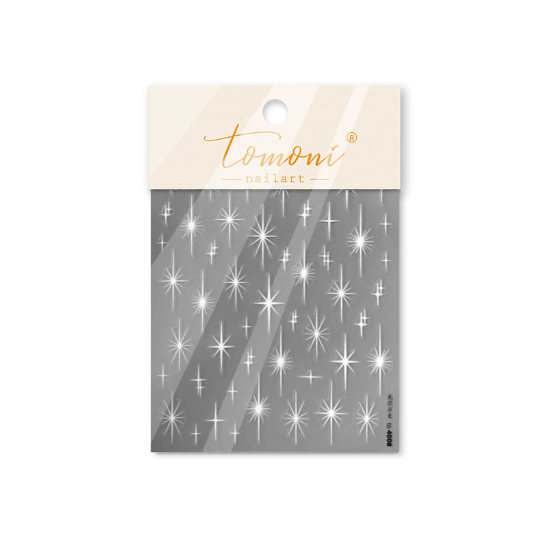 365nails: « explosion d'étoiles blanche en art au trait » – Autocollants pour ongles